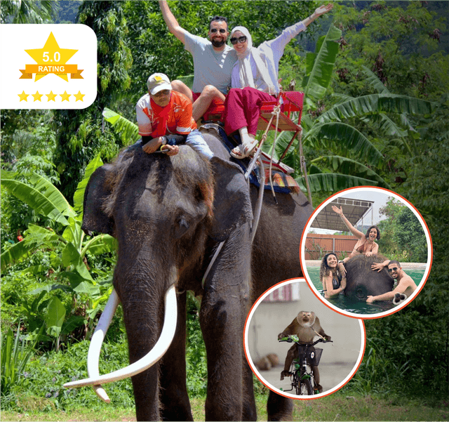 Elephant Trekking , Shower with Elephant , Monkey Show
